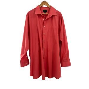 Alexander Julian Colours Mens Button-Up Shirt Size 2XL Tall Coral Long Sleeve